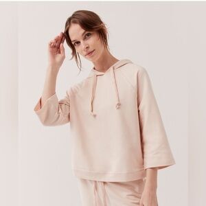 Pact Bell Sleeve Tissue Pink Pullover Hoodie Sweatshirt Organic‎ Cotton Small